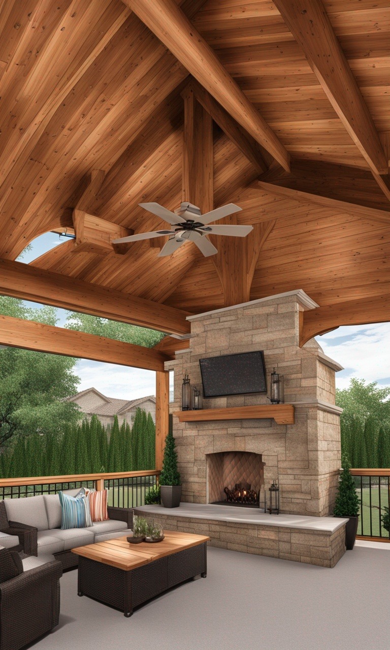 Cedar Patio Cover Installation in Celina