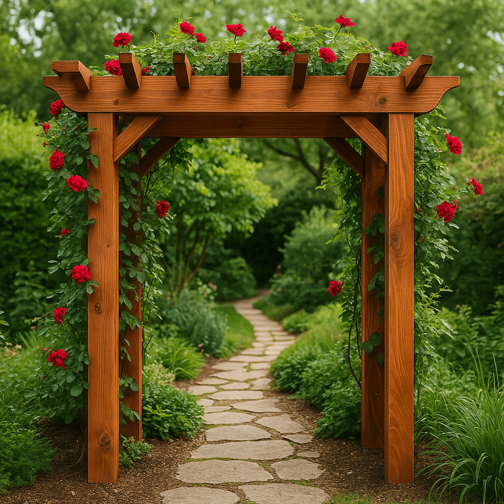 Rustic cedar arbor