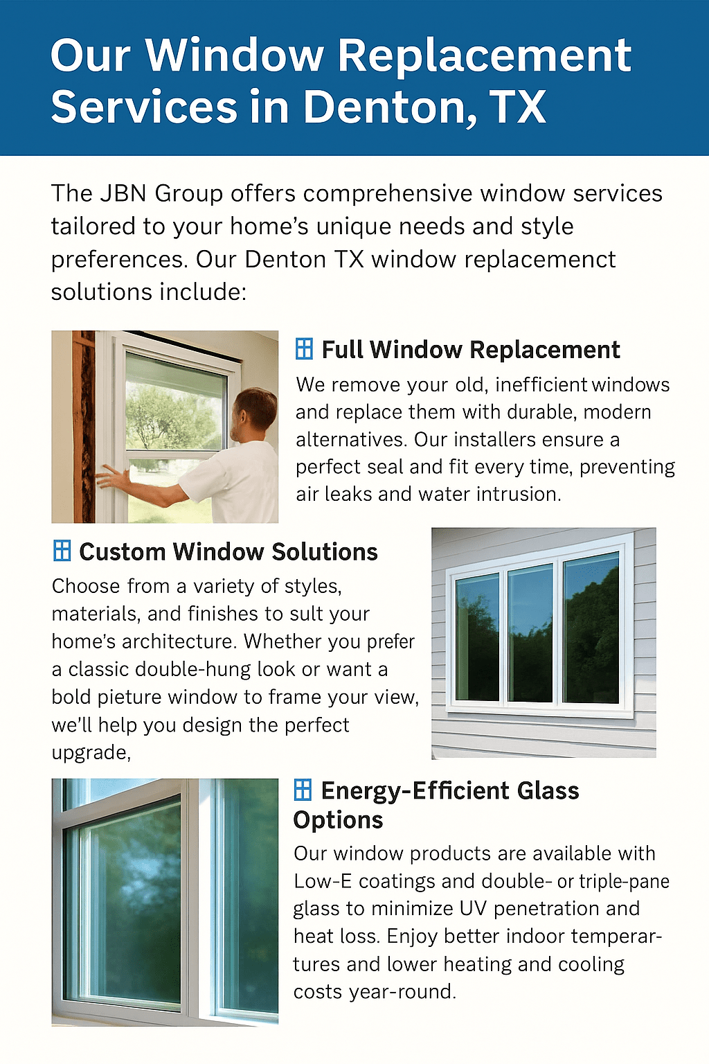 Our Window Replacement Services in Denton TX