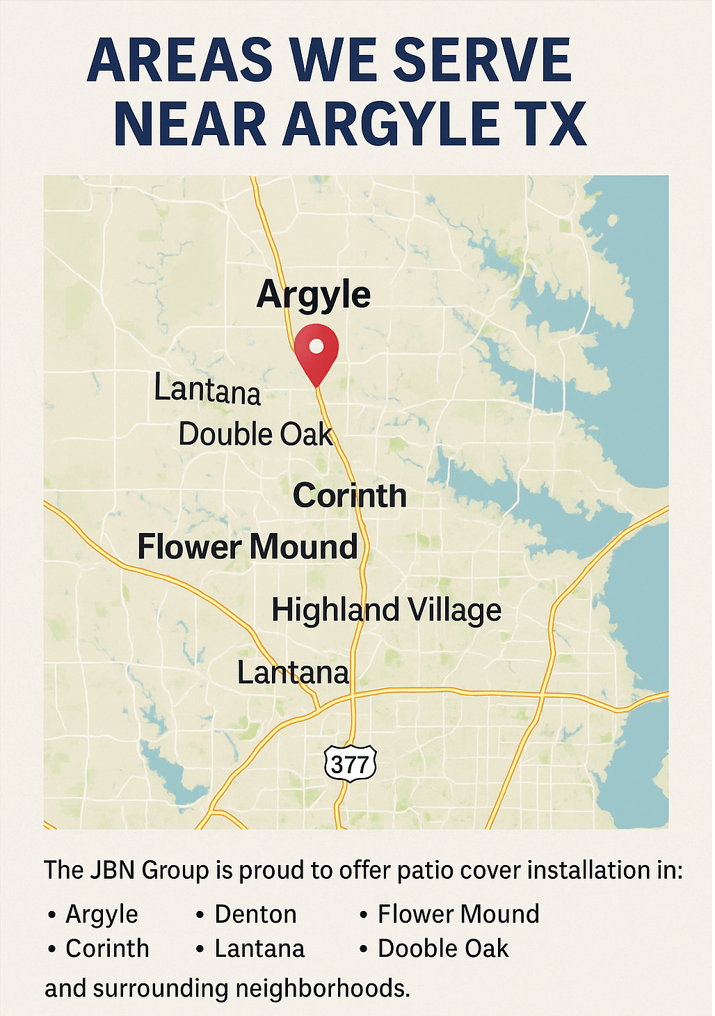 Areas We Serve Near Argyle TX