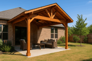 Cedar Patio Cover in Texas Backyard