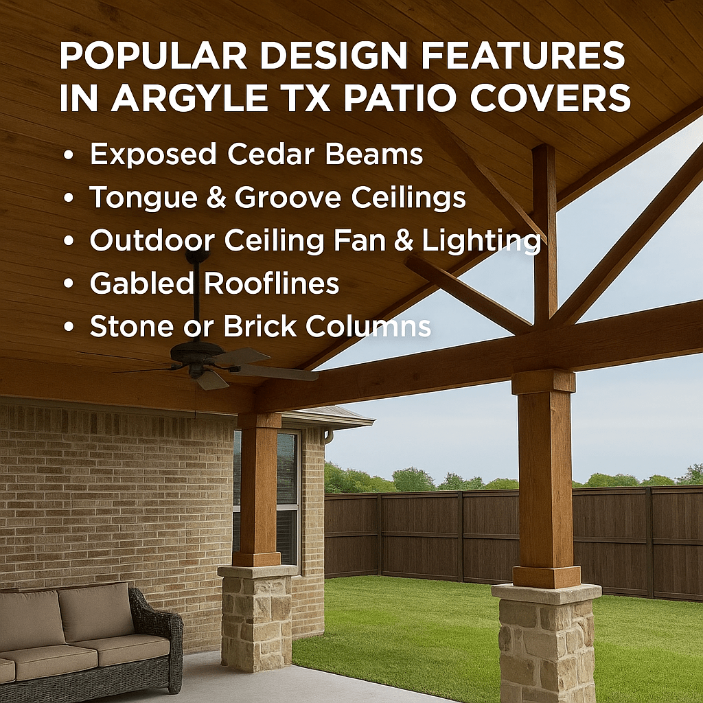 Popular Design Features in Argyle TX Patio Covers