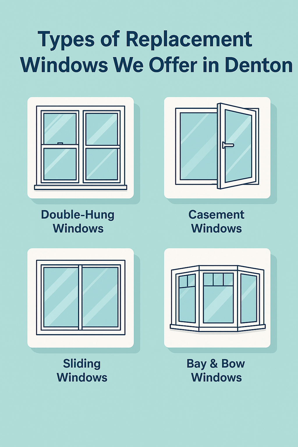 Types of Replacement Windows We Offer in Denton