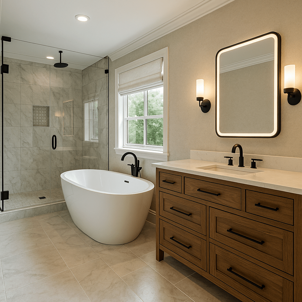 Modern bathroom with elegant fixtures