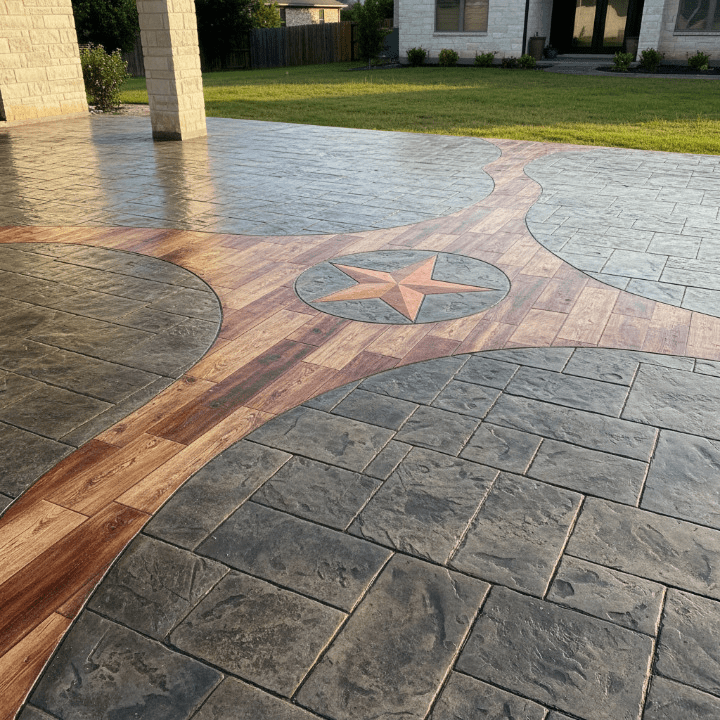 Stamped and Colored Concrete