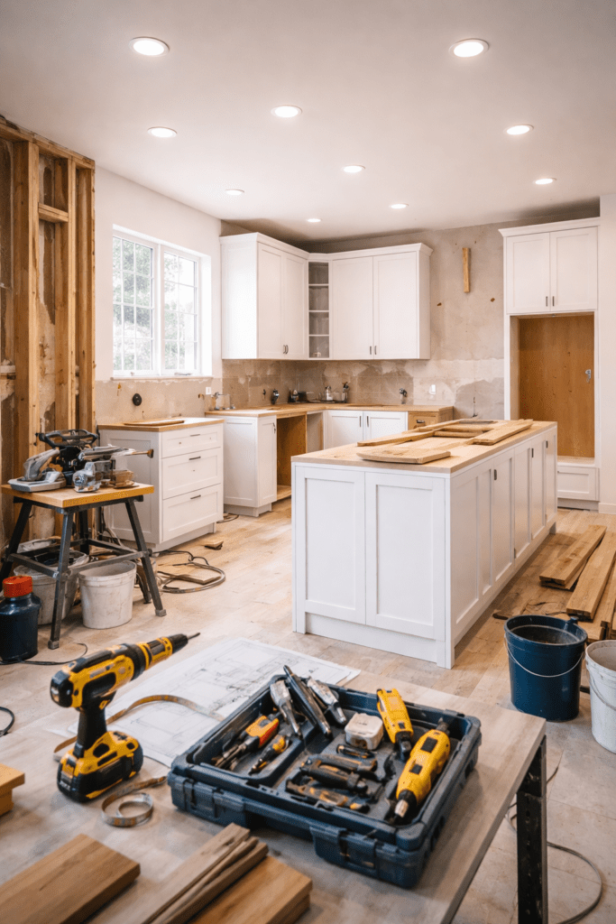 Kitchen construction phase