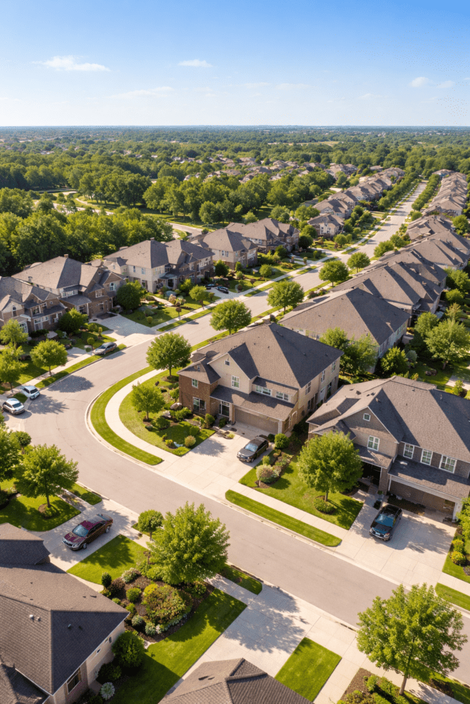 North texas suburban neighborhood