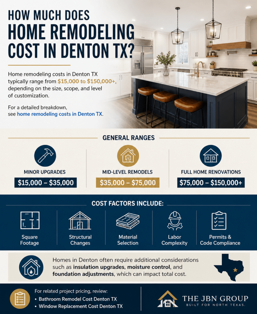 How much does home remodeling cost in denton tx