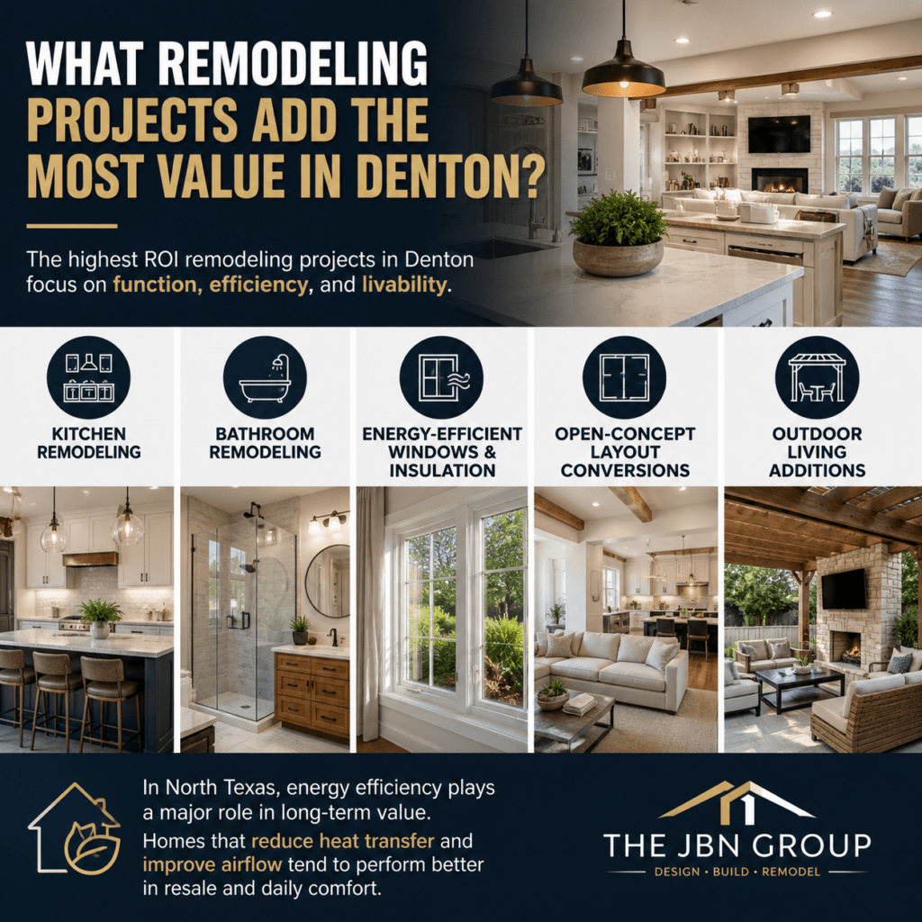 What remodeling projects add the most value in denton