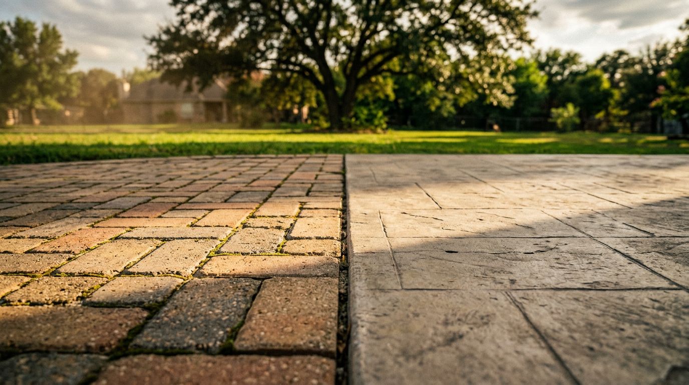 Stamped Concrete vs Pavers for Denton Patios