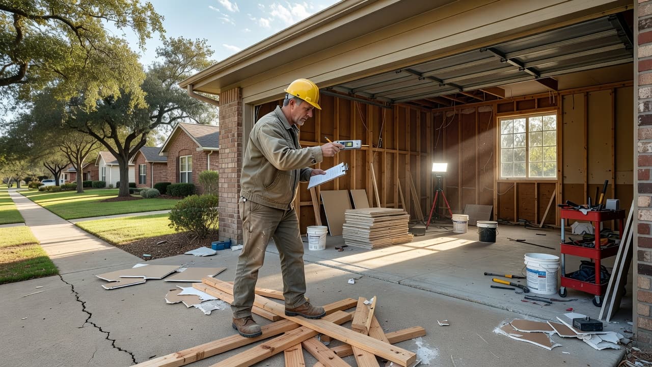 Why Local Contractors Matter for North Texas Homes 1 A professional builder in work gear stands inside a home renovation site during the day.