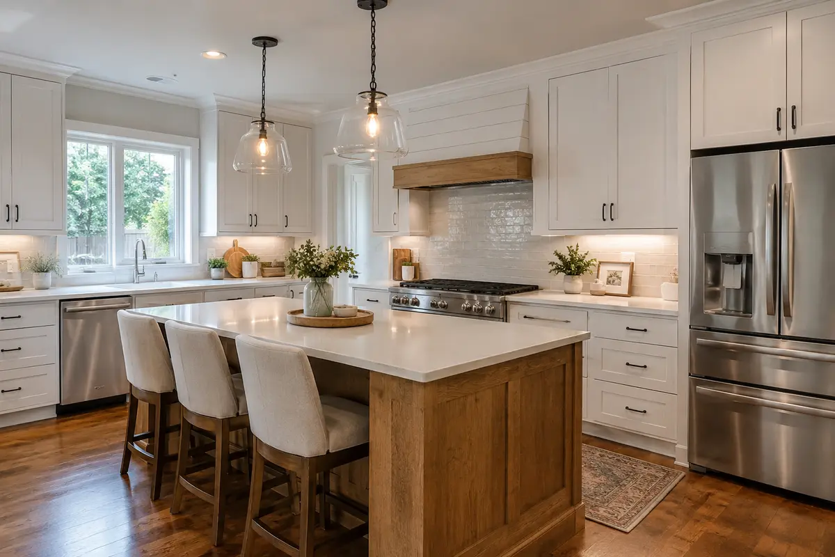 Finished North Texas kitchen remodeling with practical layout and coordinated finishes