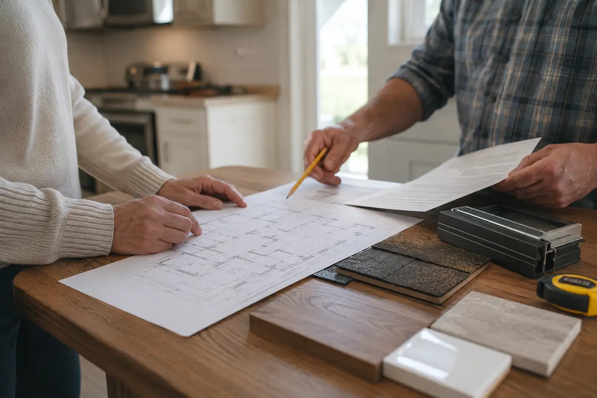 Home improvement plans and material choices reviewed at a Denton Texas property