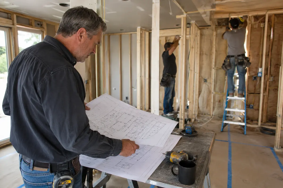 General contractor coordinating a North Texas residential remodeling project