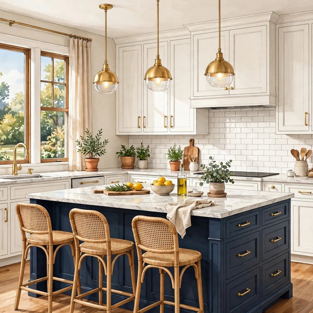 Remodeled kitchen with shaker cabinets and quartz countertops