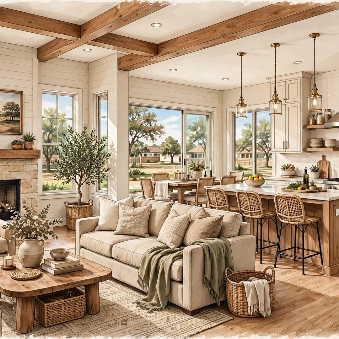 Open living area representing whole-home remodeling in Argyle