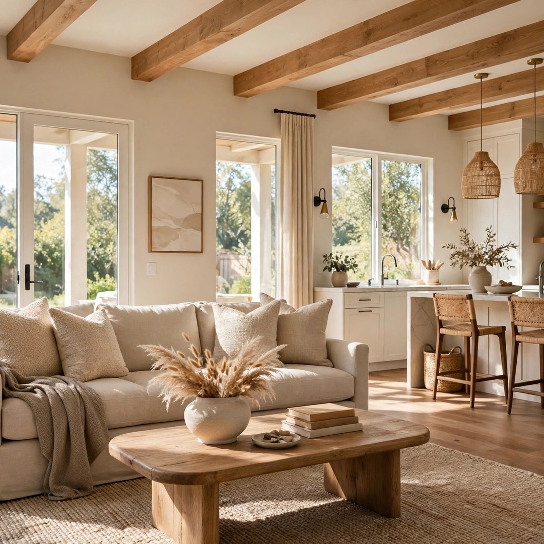General Contractor Corinth TX 1 Open living room with neutral finishes and natural light
