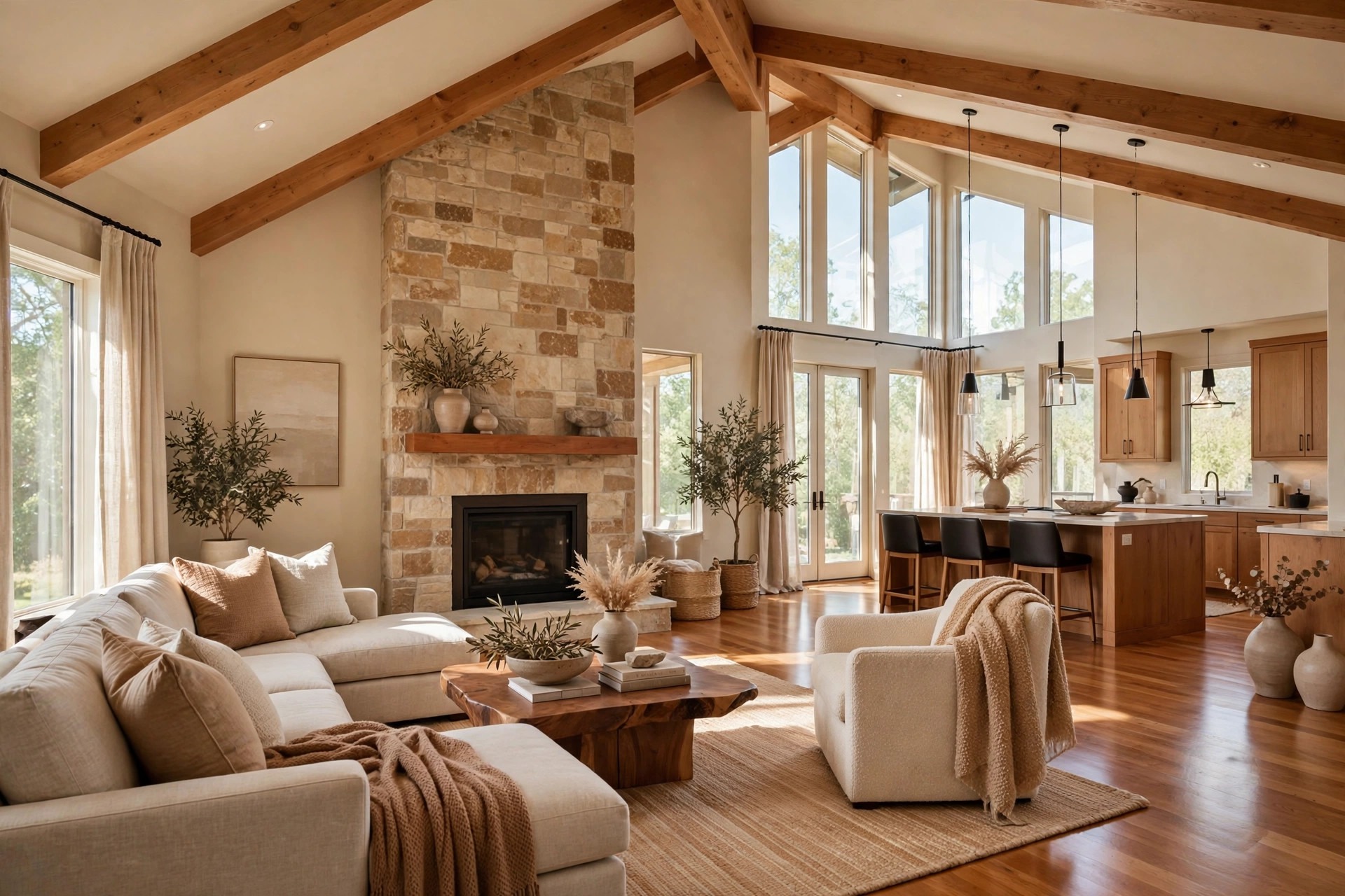Whole-Home Remodeling Frisco TX - Open-Concept Living Room Open-concept living room after a whole-home remodel with neutral tones and natural light