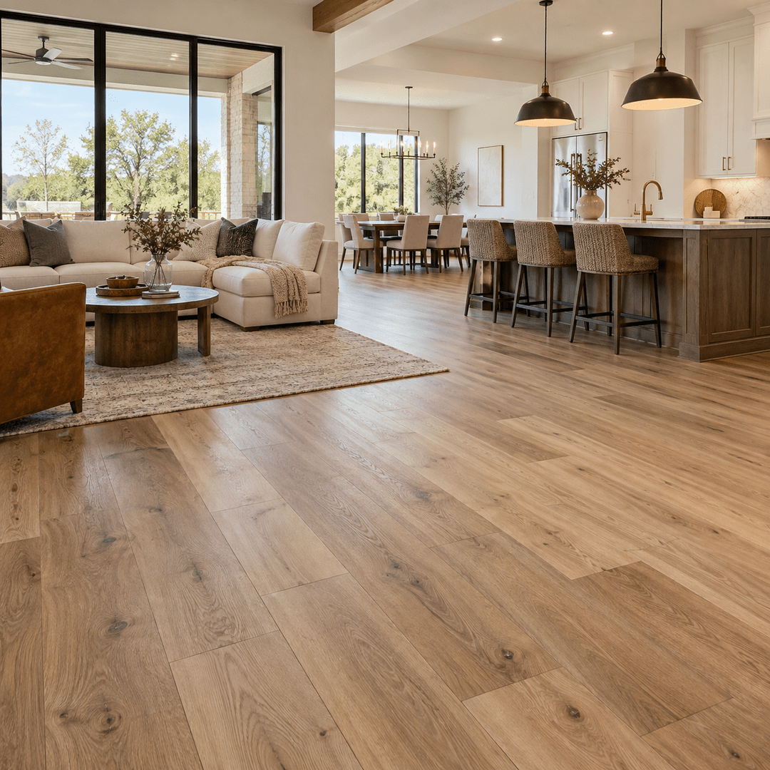 General Contractor Denton TX 8 Wide-plank flooring installed throughout an open-plan home