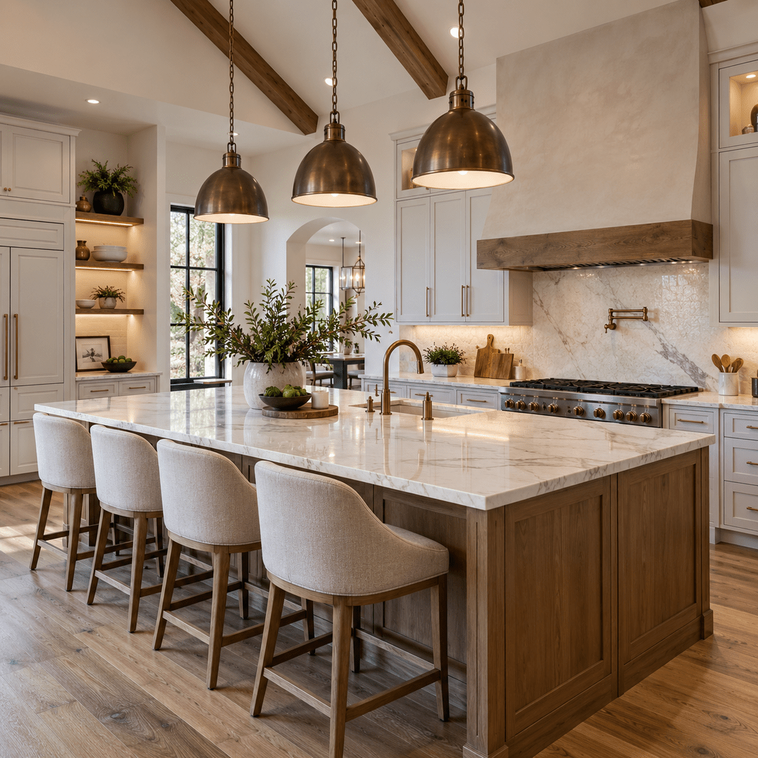 General Contractor Denton TX 3 Complete kitchen renovation with cabinets island counters and lighting