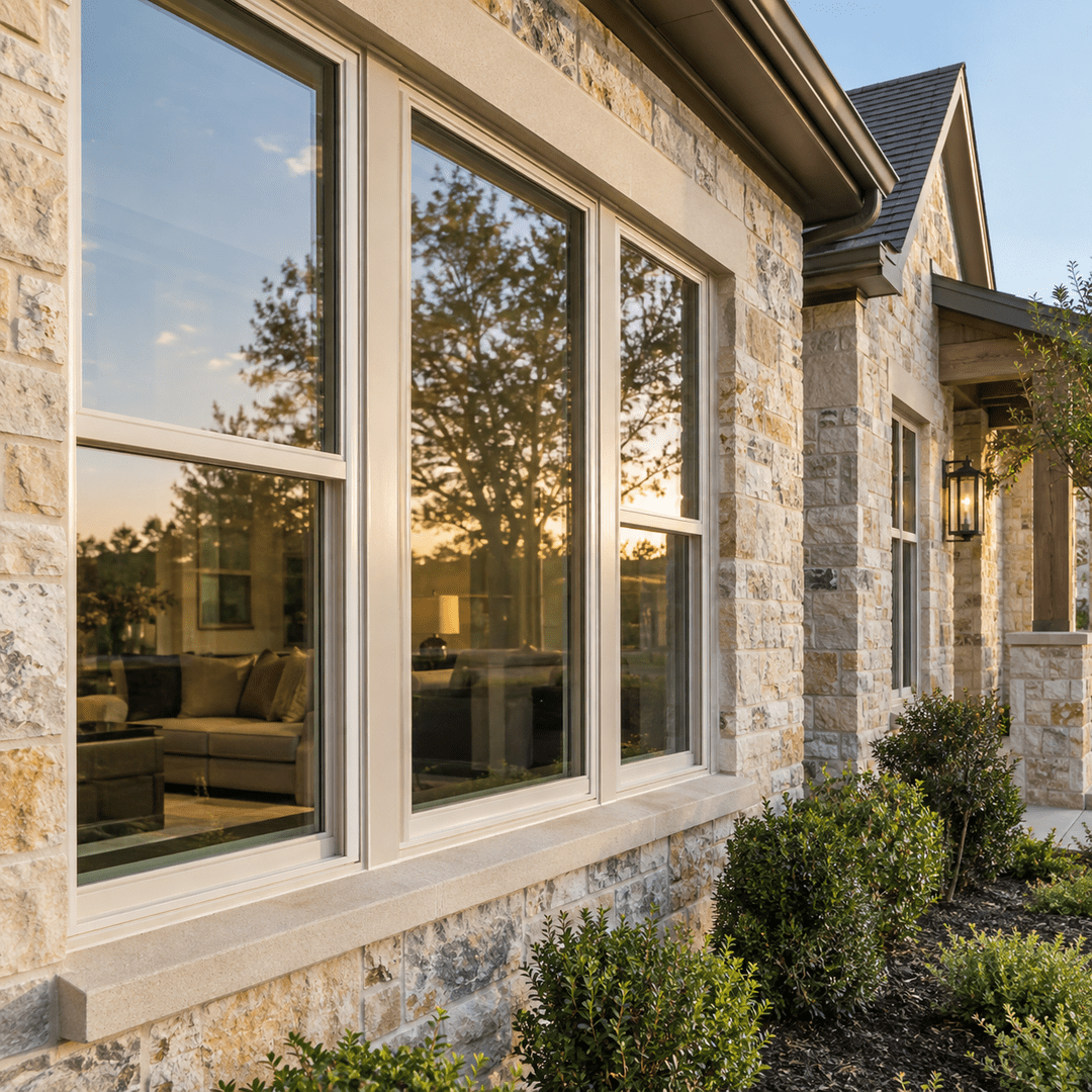 General Contractor Denton TX 6 Replacement windows installed in a North Texas brick home