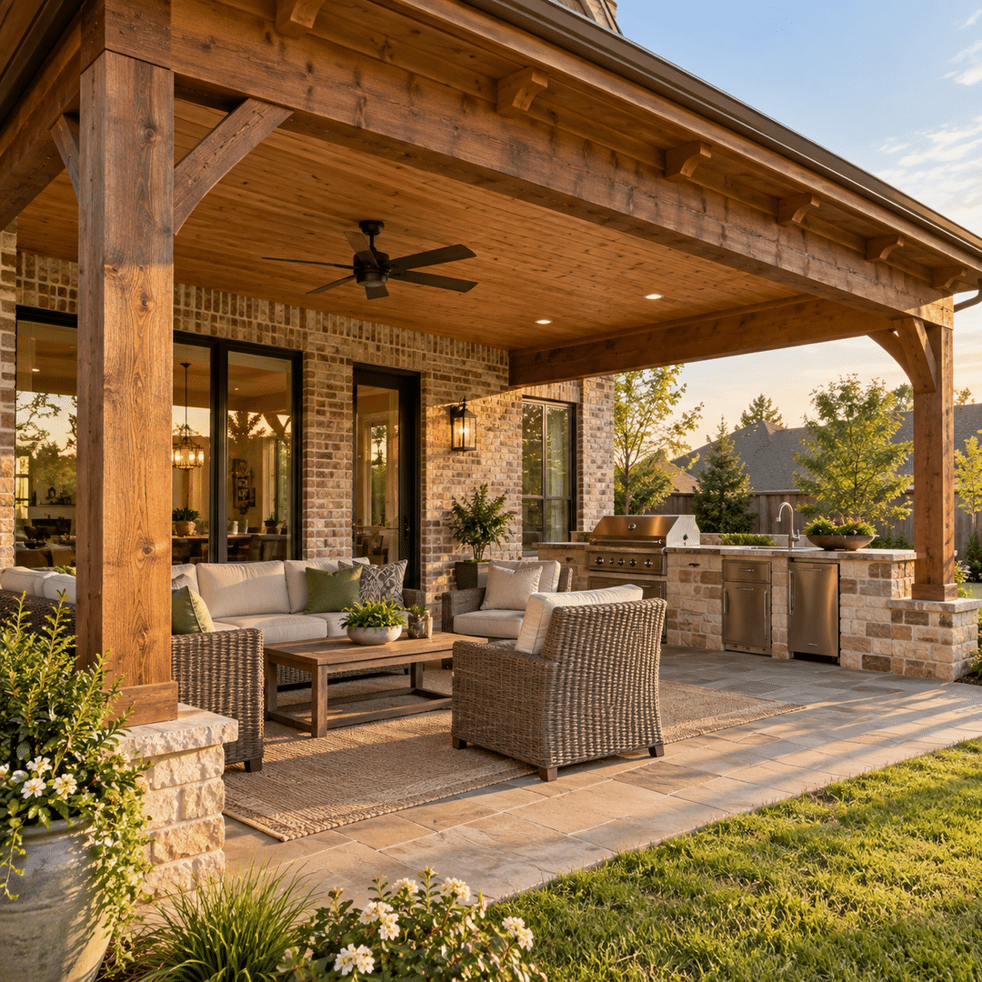 Specialized Divisions 2 Custom cedar patio cover representing JBN Patio Covers