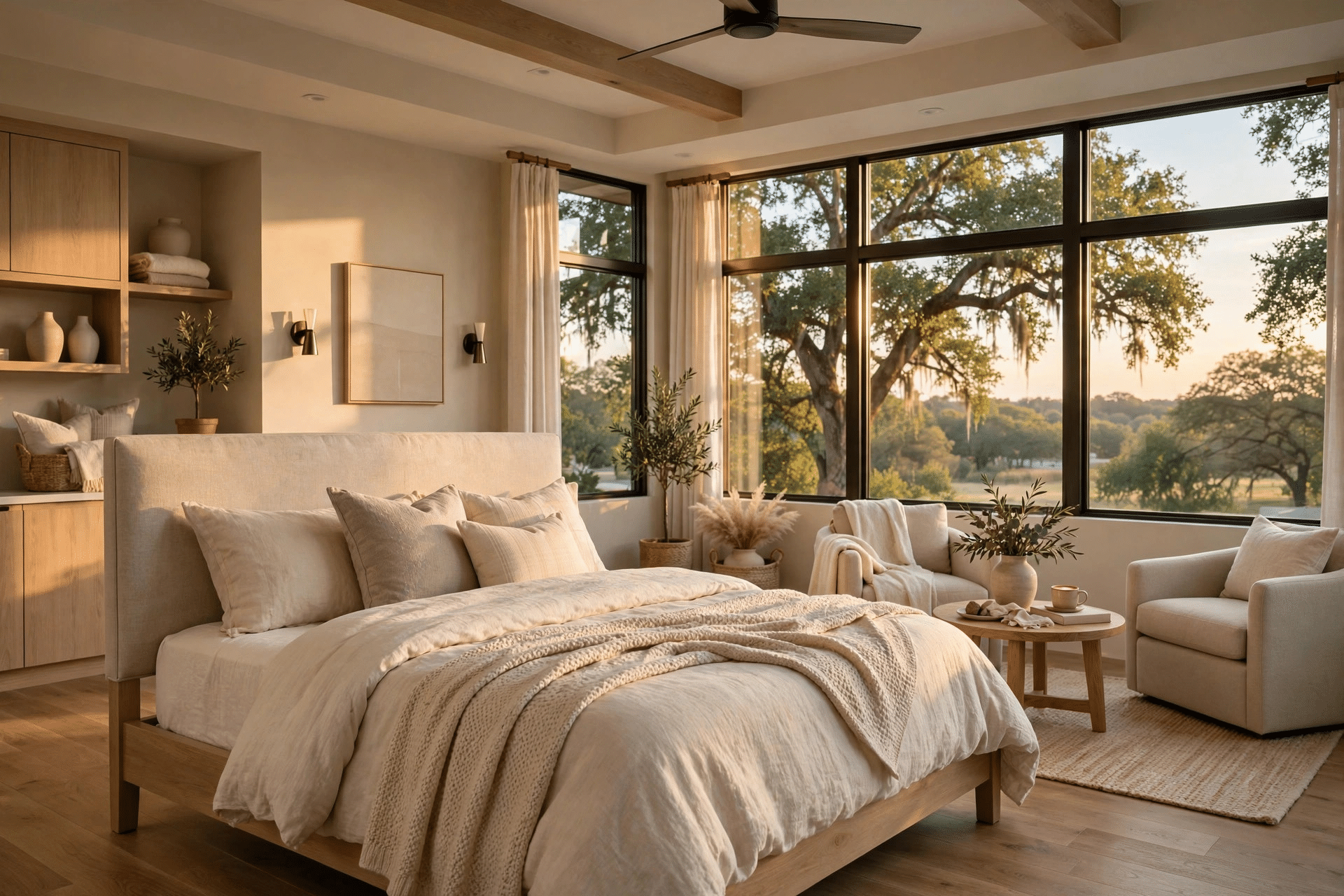 Primary Suite Remodeling The Colony TX - Serene Bedroom Retreat Remodeled primary bedroom suite with sitting area and large windows