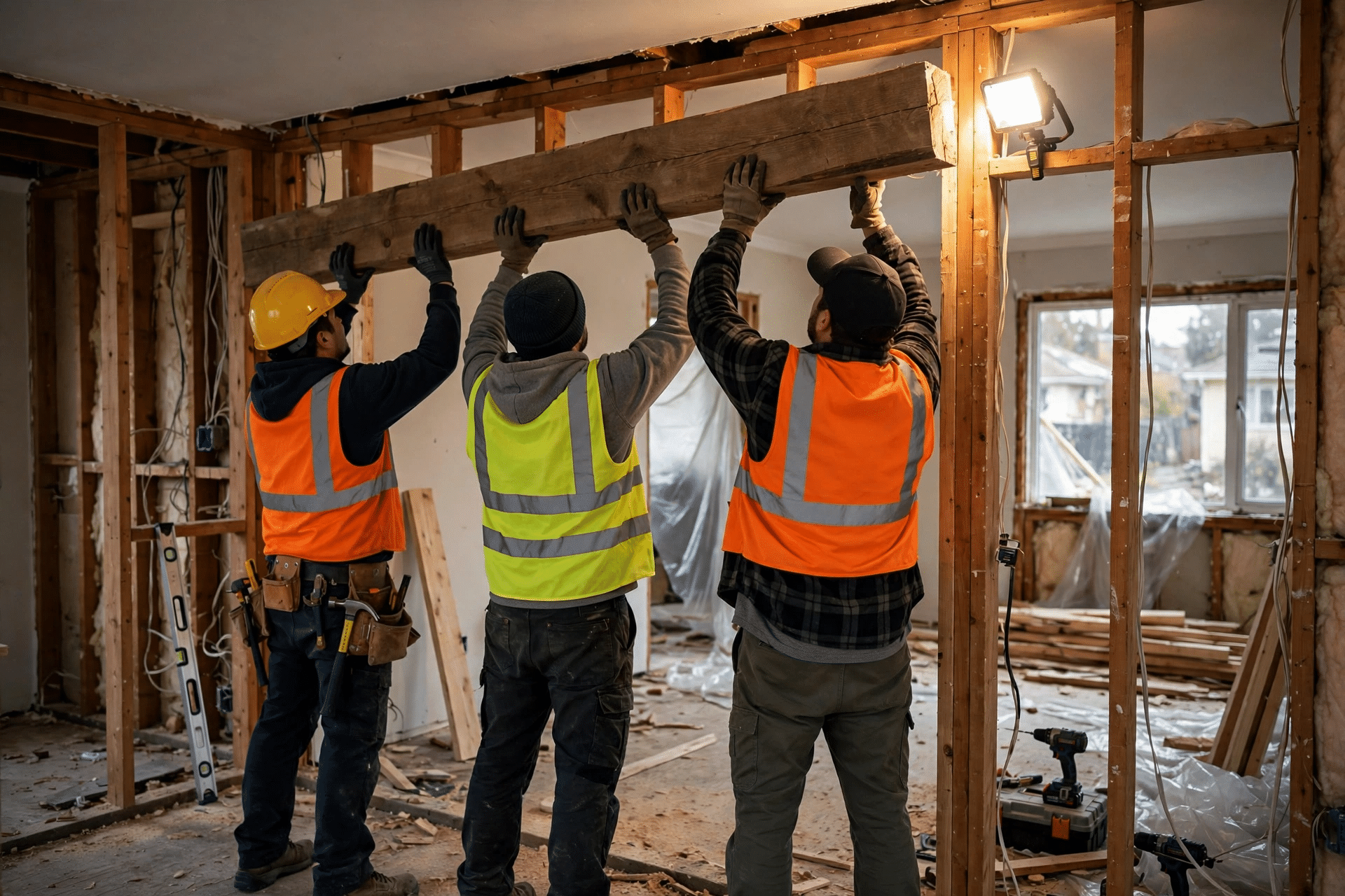 Contractor walking an Argyle acreage property with homeowners