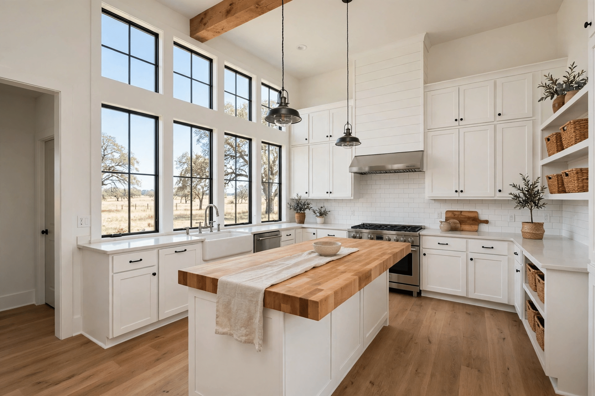 Kitchen remodel with large island in an Argyle ranch home