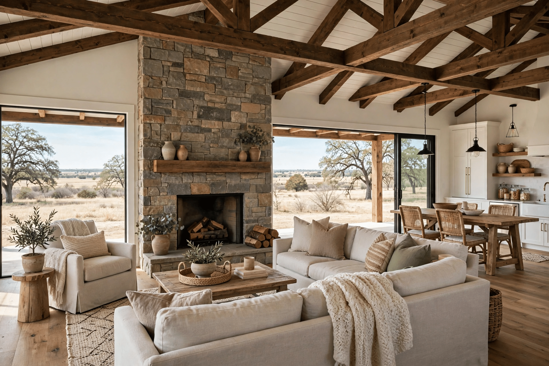 Open living room remodel in a Harvest neighborhood home in Argyle