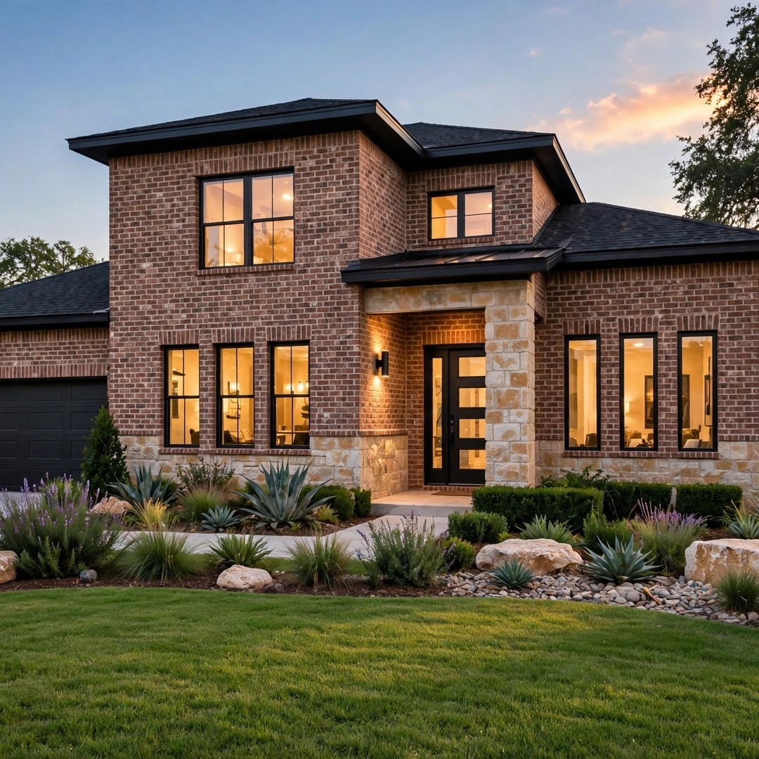 Structural and Multi-Trade Remodeling Lake Dallas TX - Brick Home at Dusk general contractor lake dallas tx