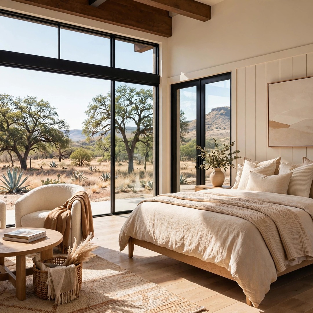 Primary Suite Remodeling Lake Dallas TX - Serene Bedroom Retreat Remodeled primary bedroom suite with sitting area and large windows