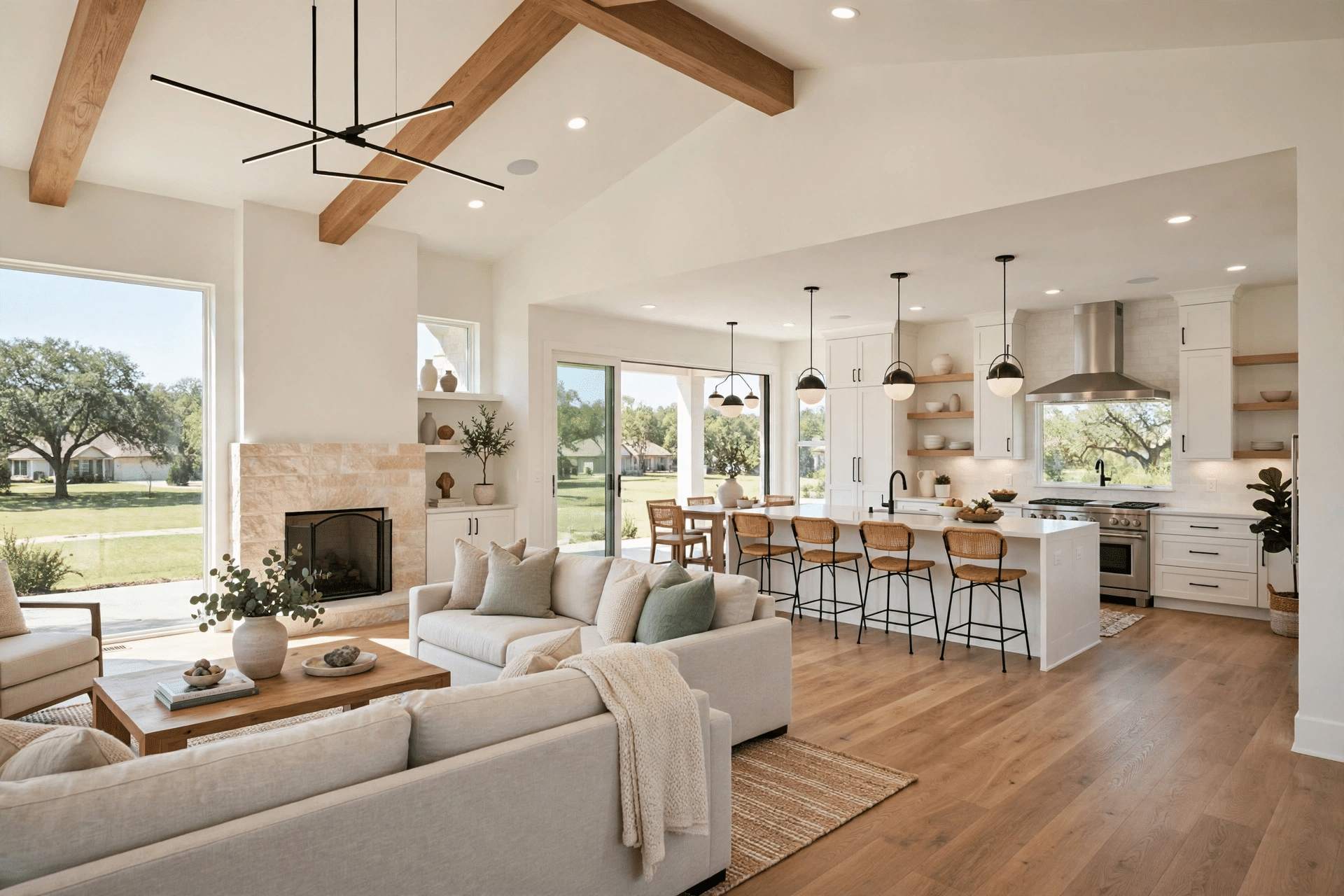 Open concept living room remodel in a Castle Hills home in Lewisville