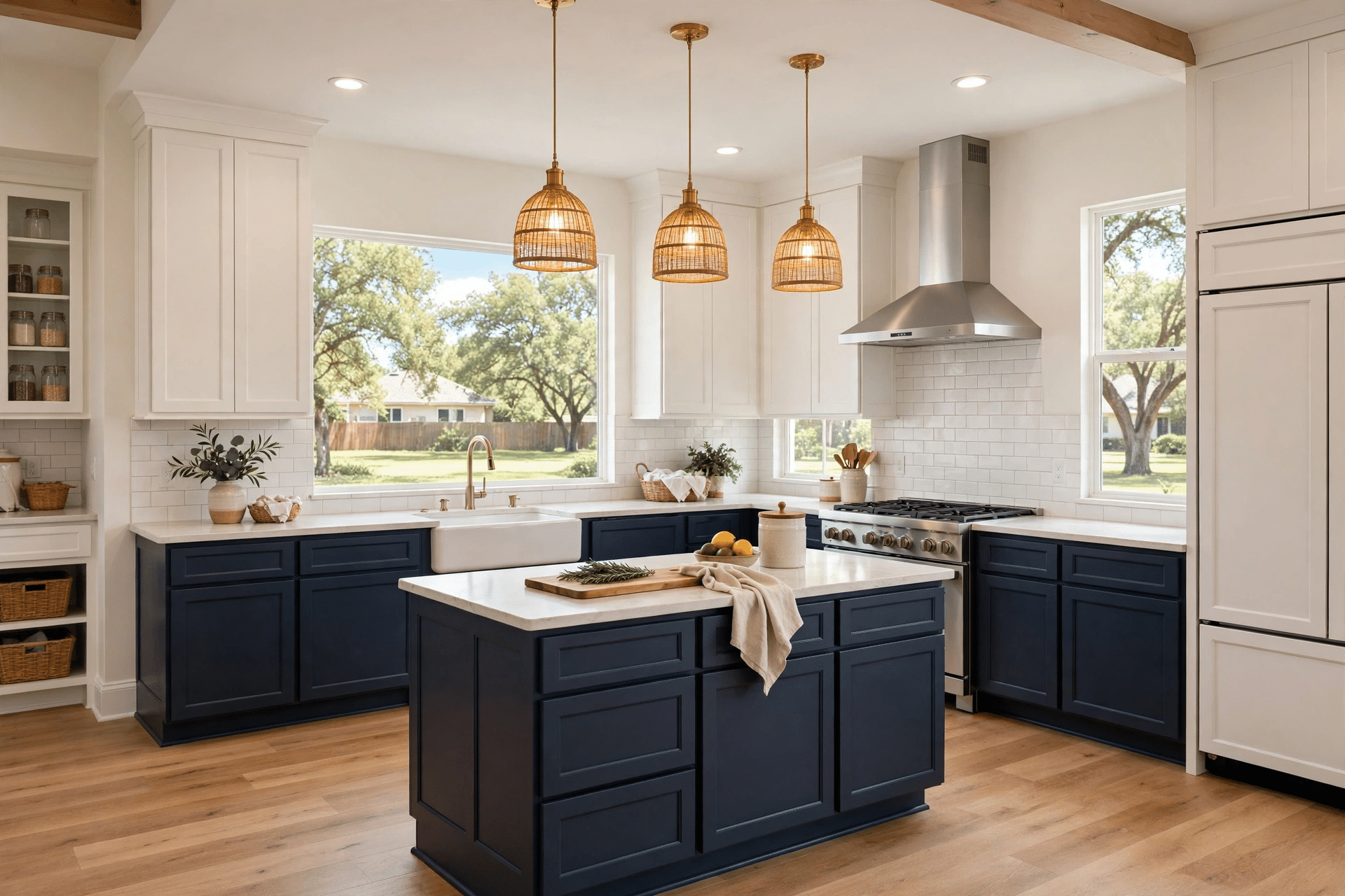 General Contractor Northlake TX 2 Upgraded kitchen in Northlake TX with custom cabinets replacing builder-grade finishes
