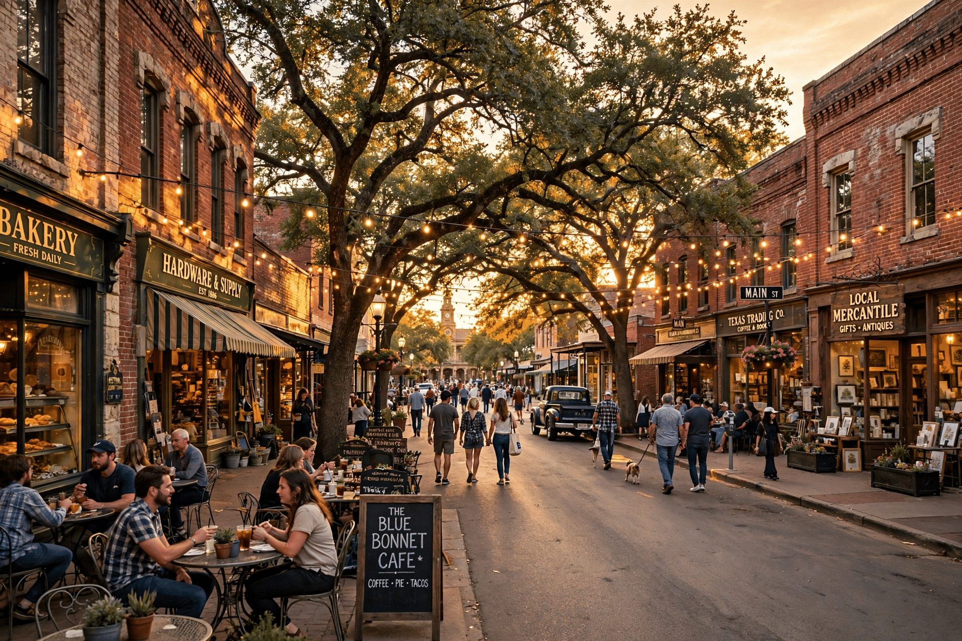 Roanoke Texas neighborhood and downtown area