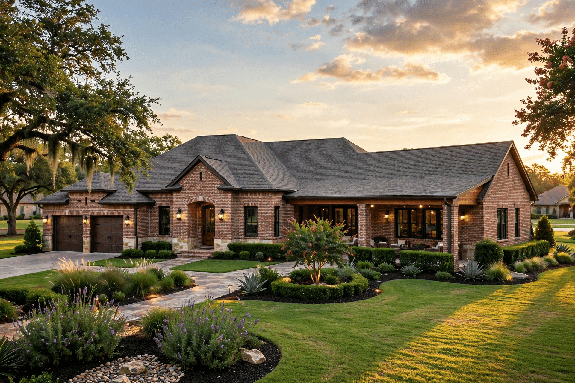 Home Additions Trophy Club TX - Brick Home Addition Tied Into Roofline Upscale home addition exterior seamlessly tied into the existing roofline